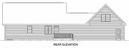 Traditional Rear Elevation of Plan 45286