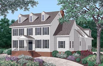 Colonial Elevation of Plan 45289