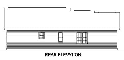 One-Story Ranch Traditional Rear Elevation of Plan 45292