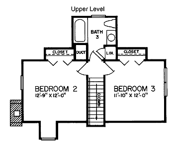 Cape Cod Narrow Lot Level Two of Plan 45296