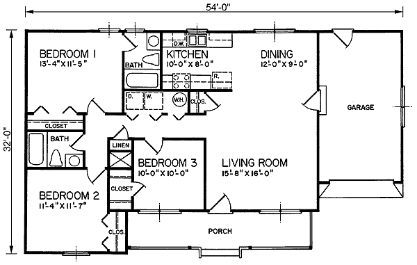 One-Story Ranch Level One of Plan 45298