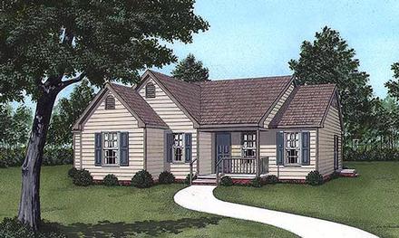 One-Story Traditional Elevation of Plan 45299