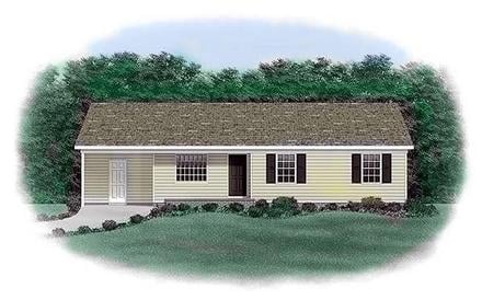 One-Story Ranch Elevation of Plan 45303