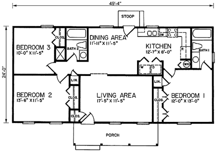 House Plan 45306 First Level Plan