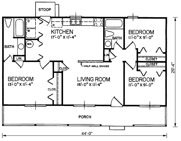 House Plan 45310 Level One