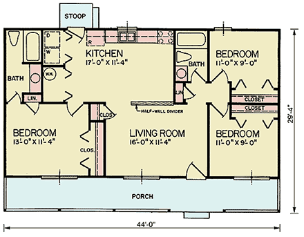 House Plan 45310 First Level Plan