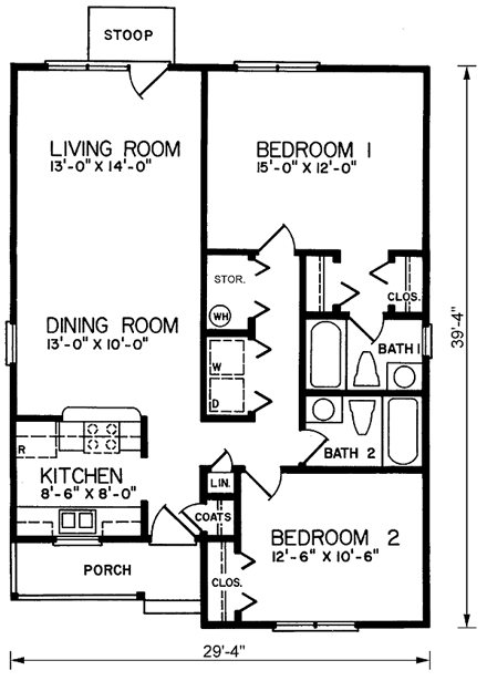 House Plan 45312 First Level Plan