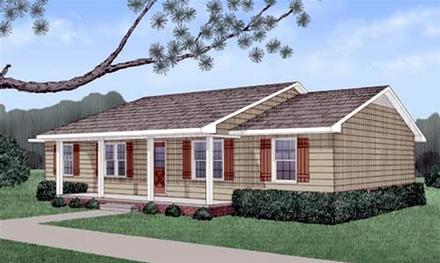 One-Story Ranch Elevation of Plan 45313
