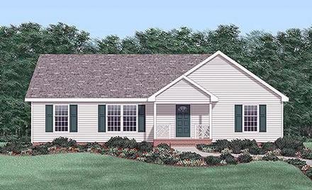 One-Story Ranch Elevation of Plan 45315