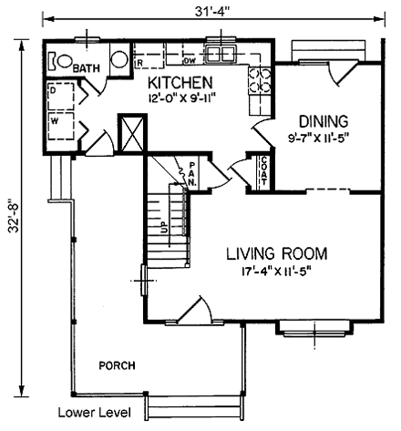 House Plan 45317 First Level Plan