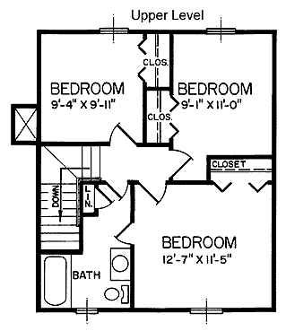 Narrow Lot Traditional Level Two of Plan 45317