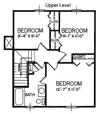 House Plan 45317 Second Level Plan