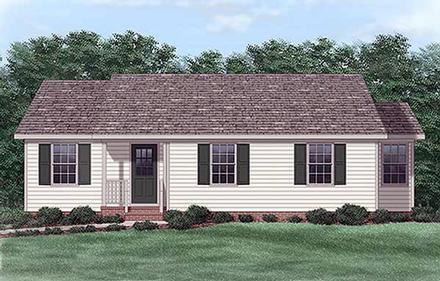 One-Story Ranch Elevation of Plan 45322