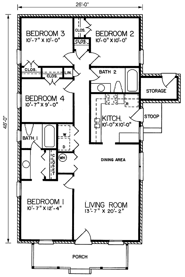 Ranch Level One of Plan 45324