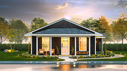 Ranch Traditional Elevation of Plan 45324