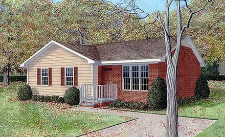 One-Story Ranch Elevation of Plan 45327