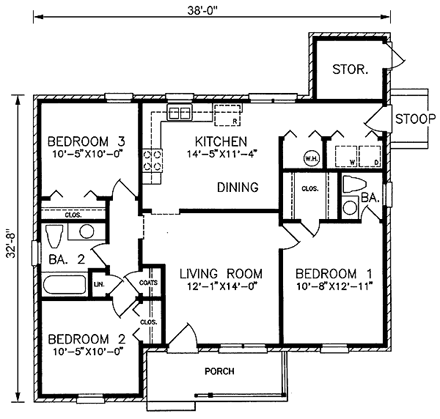 House Plan 45329 First Level Plan