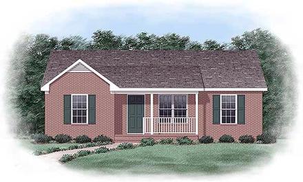 Narrow Lot One-Story Ranch Elevation of Plan 45329