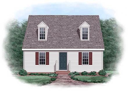 Cape Cod Narrow Lot Elevation of Plan 45330