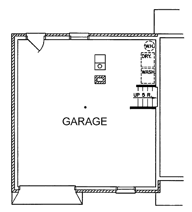 Narrow Lot One-Story Traditional Lower Level of Plan 45331