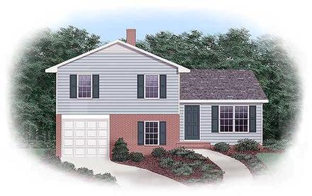 Narrow Lot One-Story Traditional Elevation of Plan 45331