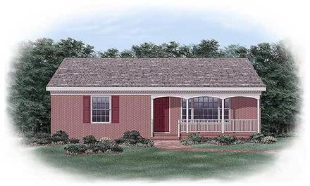 Narrow Lot One-Story Ranch Elevation of Plan 45332