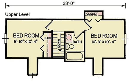 House Plan 45336 Second Level Plan