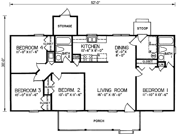 Ranch Level One of Plan 45337