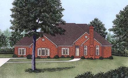 One-Story Traditional Elevation of Plan 45340