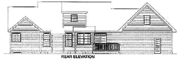 Traditional Rear Elevation of Plan 45345