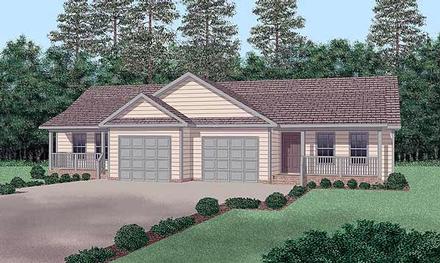 One-Story Ranch Elevation of Plan 45346