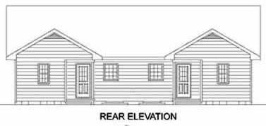 Traditional Rear Elevation of Plan 45347