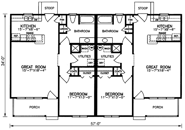 One-Story Ranch Level One of Plan 45350