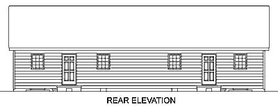 One-Story Ranch Rear Elevation of Plan 45350