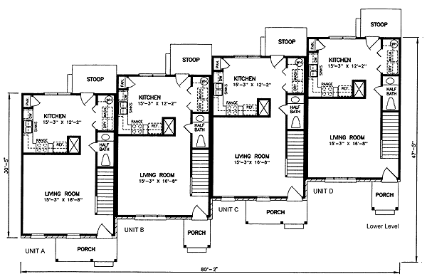 Multi Plex House Plans And Multi Family Floor Plan Designs