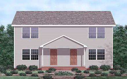 Colonial Narrow Lot Elevation of Plan 45353