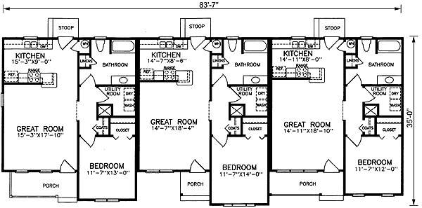 One-Story Level One of Plan 45357