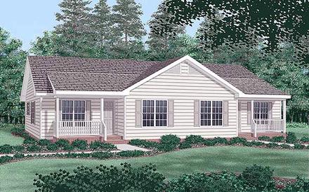 Ranch Traditional Elevation of Plan 45360