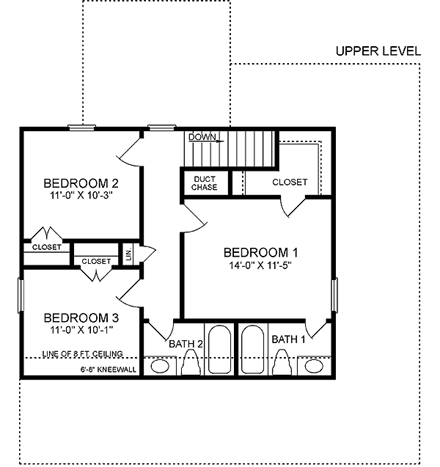 House Plan 45361 Second Level Plan