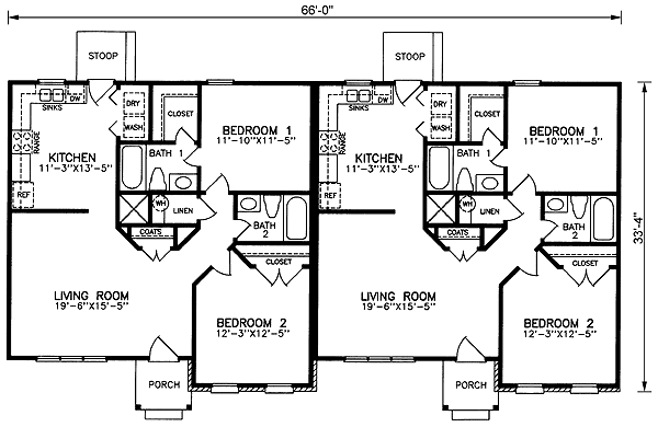 One-Story Ranch Level One of Plan 45363