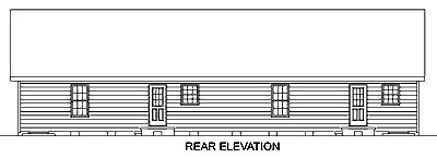 One-Story Ranch Rear Elevation of Plan 45363