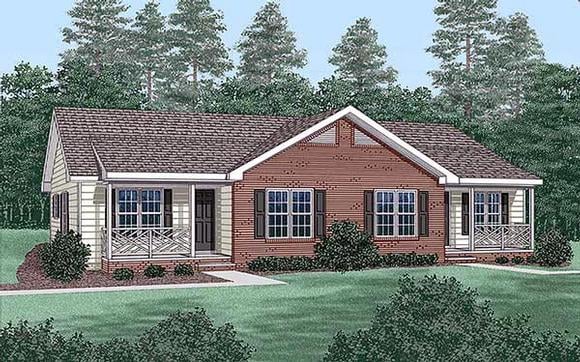 Multi-Family Plan 45365 Elevation