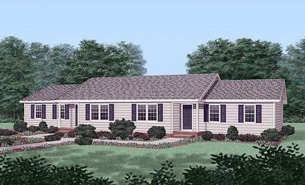One-Story Ranch Elevation of Plan 45366