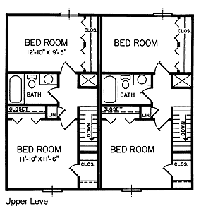 Multi-Family Plan 45367 Second Level Plan