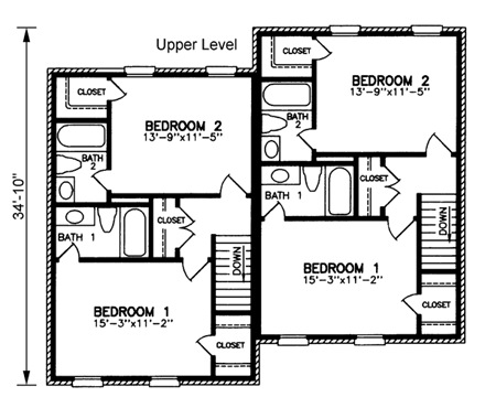 Multi-Family Plan 45368 Second Level Plan