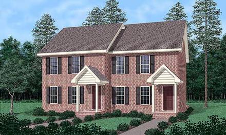 Multi-Family Plan 45368 Elevation