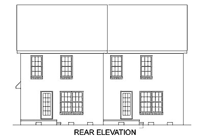 Colonial Rear Elevation of Plan 45368