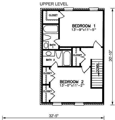 Multi-Family Plan 45369 Second Level Plan