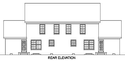 Colonial Rear Elevation of Plan 45369