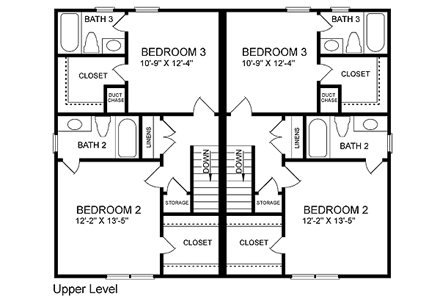 Multi-Family Plan 45370 Second Level Plan